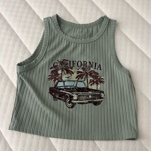 Green SHEIN crop top for summer!!